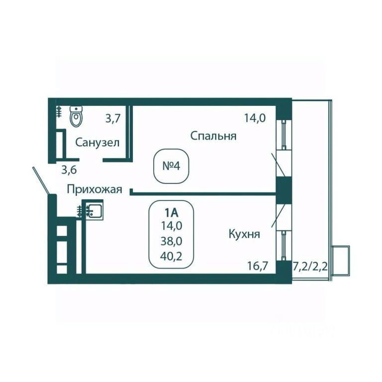 Apartment Sale, 40.2 sq. m. at Andreevka LIFE, Georgievskoe Highway, Moscow Region, Russia #1