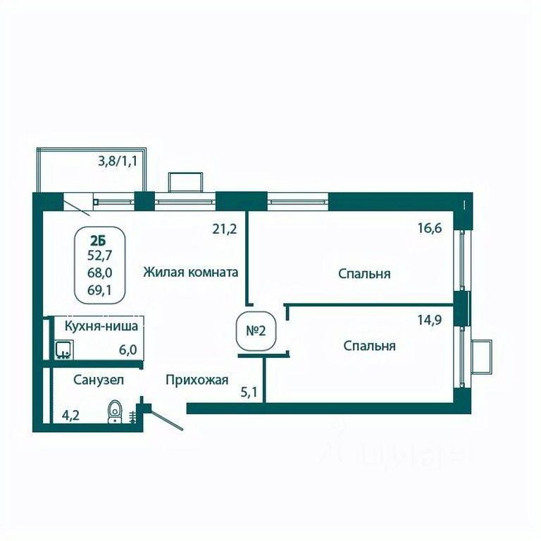 1-BD Apartment Sale, 69.1平方米 at Andreevka LIFE, Georgievskoe Highway, Moscow Region, Russia #1 1-BD Apartment Sale, 69.1平方米 at Andreevka LIFE, Georgievskoe Highway, Moscow Region, Russia #1