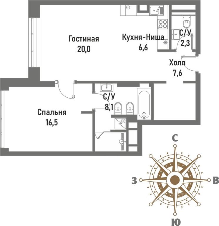 1-BD Apartment Sale, 61.5平方米 at Renessans, Rubtsovsko-Dvortsovaya Street, Moscow, Russia #1 1-BD Apartment Sale, 61.5平方米 at Renessans, Rubtsovsko-Dvortsovaya Street, Moscow, Russia #1
