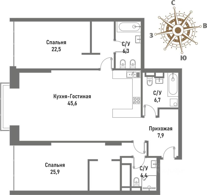 2-BD Apartment Sale, 120.1平方米 at Renessans, Rubtsovsko-Dvortsovaya Street, Moscow, Russia #1 2-BD Apartment Sale, 120.1平方米 at Renessans, Rubtsovsko-Dvortsovaya Street, Moscow, Russia #1