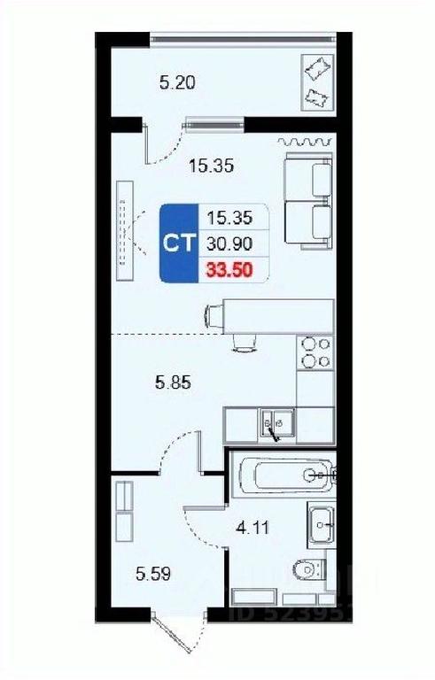 Apartment Sale, 33.5平方米 at Domodedovo park, Tvorchestva Street, Domodedovo Village, Domodedovo City District, Moscow Region, Russia #1 Apartment Sale, 33.5平方米 at Domodedovo park, Tvorchestva Street, Domodedovo Village, Domodedovo City District, Moscow Region, Russia #1