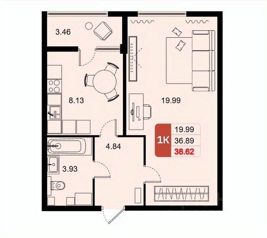 Apartment Sale, 38.62 sq. m. at Domodedovo park, Tvorchestva Street, Domodedovo Village, Domodedovo City District, Moscow Region, Russia #1 Apartment Sale, 38.62 sq. m. at Domodedovo park, Tvorchestva Street, Domodedovo Village, Domodedovo City District, Moscow Region, Russia #1