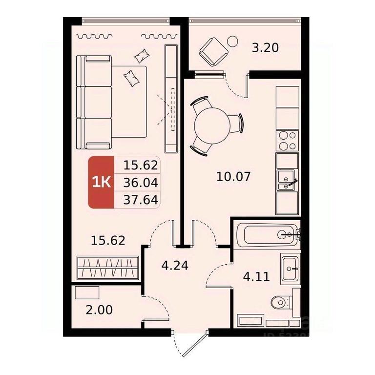 Apartment Sale, 37.64平方米 at Domodedovo park, Tvorchestva Street, Domodedovo Village, Domodedovo City District, Moscow Region, Russia #1 Apartment Sale, 37.64平方米 at Domodedovo park, Tvorchestva Street, Domodedovo Village, Domodedovo City District, Moscow Region, Russia #1