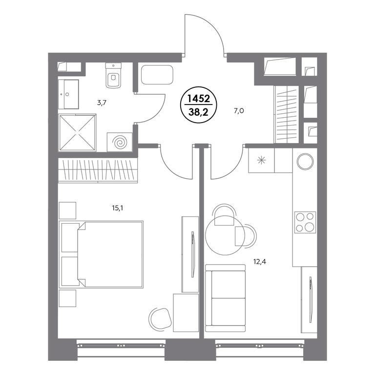 2-BD Apartment Sale, 38.2平方米 at Admiral, Shosseynaya Street, 4А, Moscow, Russia #1 2-BD Apartment Sale, 38.2平方米 at Admiral, Shosseynaya Street, 4А, Moscow, Russia #1