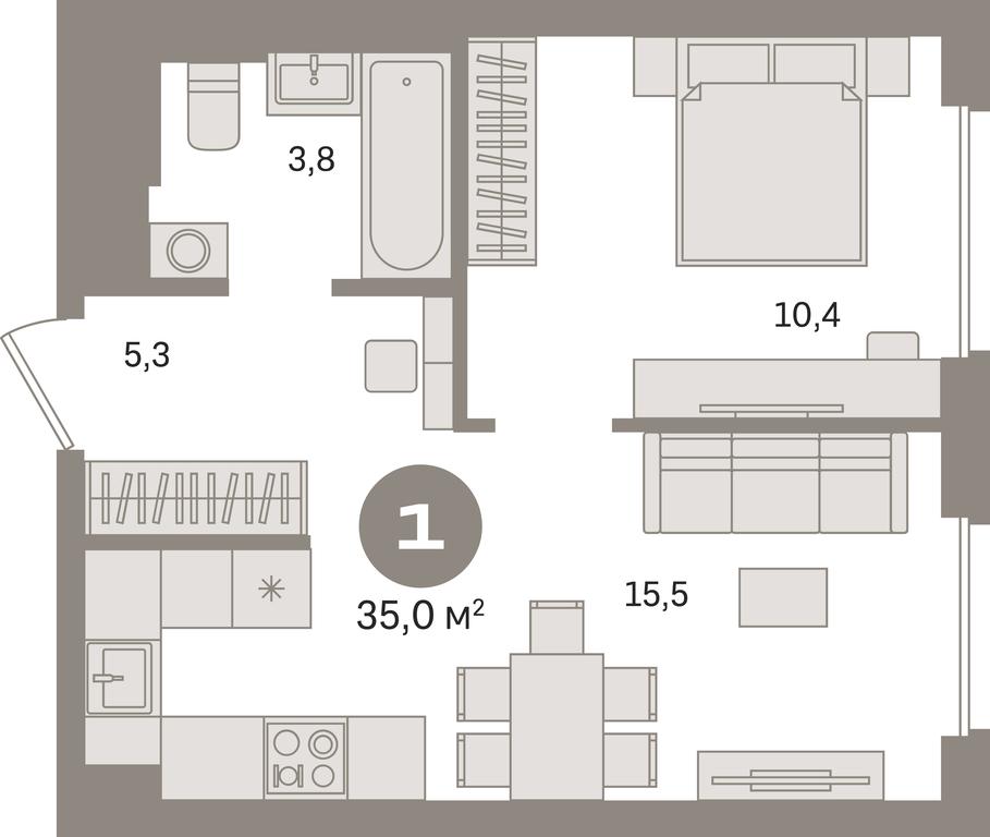 1-BD Apartment Sale, 35 sq. m. at Kvartal Gercena, zhiloy kompleks Kvartal Gertsena, Moscow, Russia #1 1-BD Apartment Sale, 35 sq. m. at Kvartal Gercena, zhiloy kompleks Kvartal Gertsena, Moscow, Russia #1
