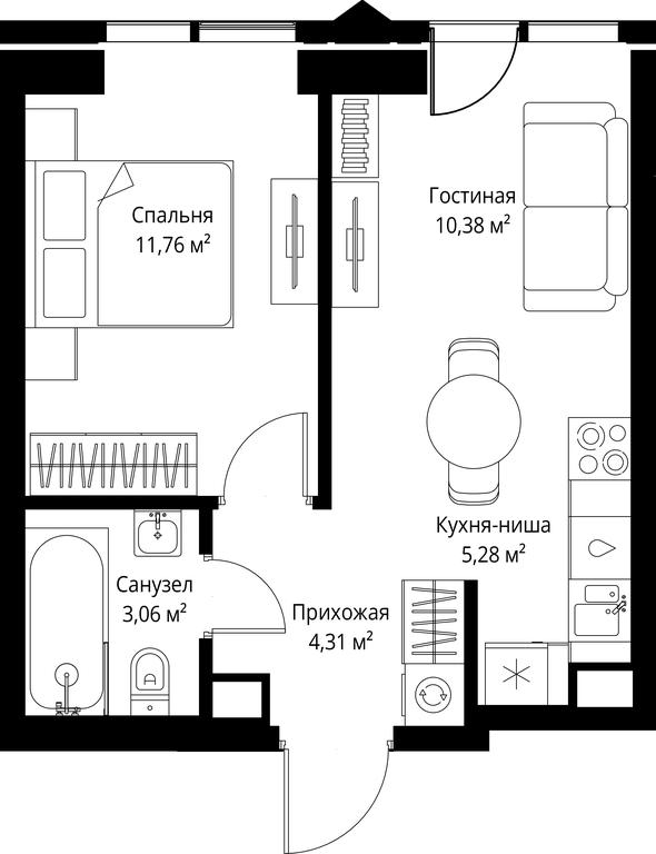 1-BD Apartment Sale, 34.79 sq. m. at Jois, 3rd Silikatny Drive, 10, Moscow, Russia #2