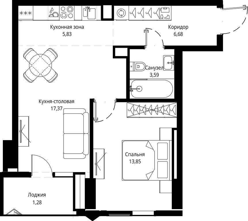 1-BD Apartment Sale, 49.51 sq. m. at Jois, 3rd Silikatny Drive, 10, Moscow, Russia #1 1-BD Apartment Sale, 49.51 sq. m. at Jois, 3rd Silikatny Drive, 10, Moscow, Russia #1