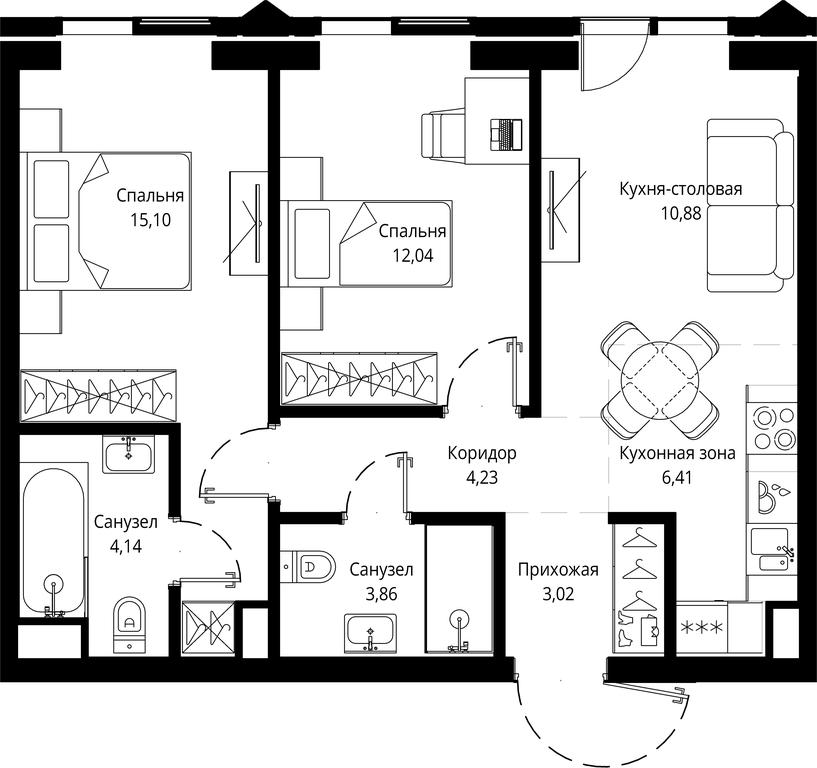 2-BD Apartment Sale, 60.18 sq. m. at Jois, 3rd Silikatny Drive, 10, Moscow, Russia #1 2-BD Apartment Sale, 60.18 sq. m. at Jois, 3rd Silikatny Drive, 10, Moscow, Russia #1