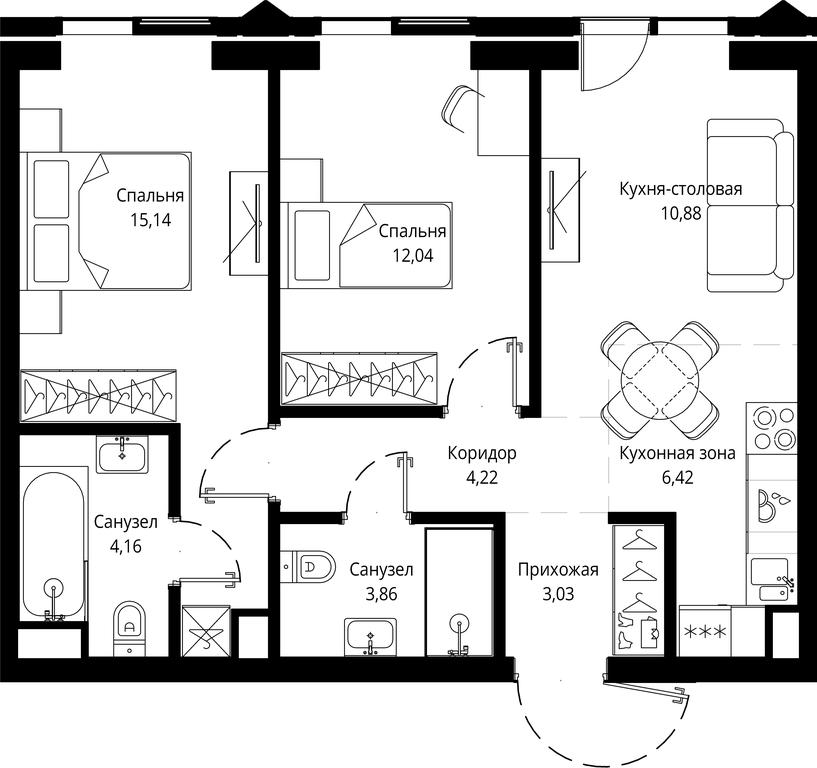 2-BD Apartment Sale, 60.21 sq. m. at Jois, 3rd Silikatny Drive, 10, Moscow, Russia #1 2-BD Apartment Sale, 60.21 sq. m. at Jois, 3rd Silikatny Drive, 10, Moscow, Russia #1