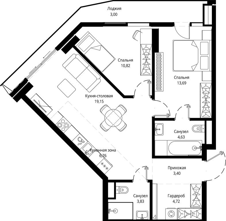 2-BD Apartment Sale, 71.52 sq. m. at Jois, 3rd Silikatny Drive, 10, Moscow, Russia #1 2-BD Apartment Sale, 71.52 sq. m. at Jois, 3rd Silikatny Drive, 10, Moscow, Russia #1