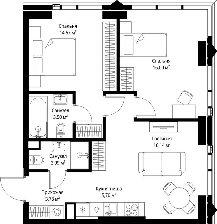2-BD Apartment Sale, 62.78 sq. m. at Jois, 3rd Silikatny Drive, 10, Moscow, Russia #2 2-BD Apartment Sale, 62.78 sq. m. at Jois, 3rd Silikatny Drive, 10, Moscow, Russia #2