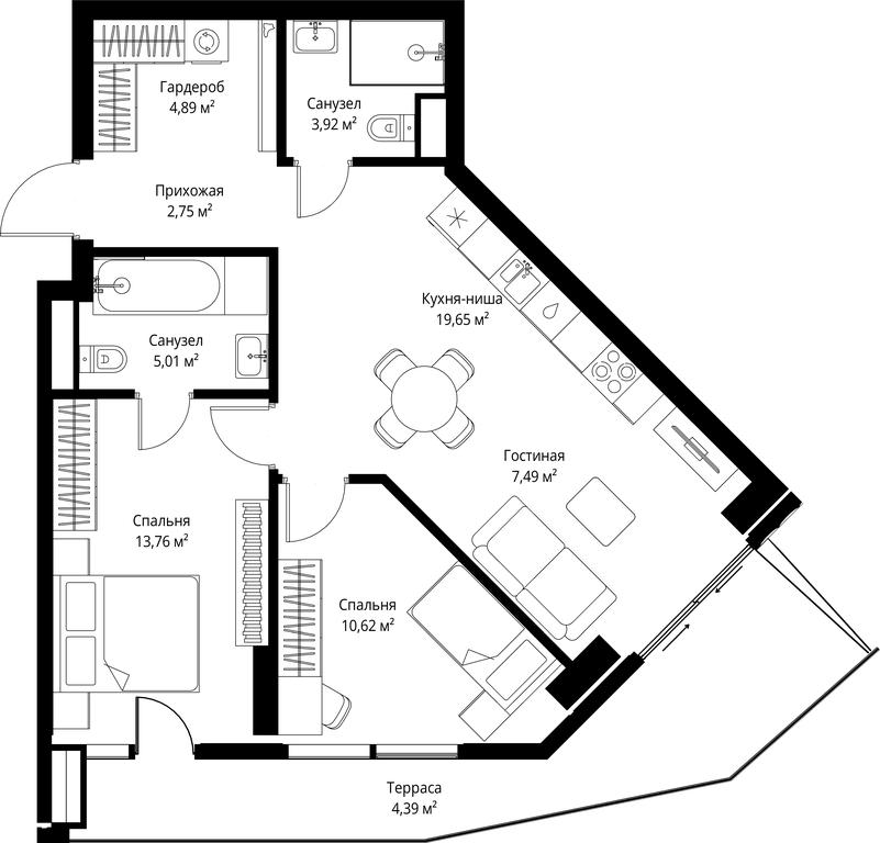2-BD Apartment Sale, 72.48 sq. m. at Jois, 3rd Silikatny Drive, 10, Moscow, Russia #2 2-BD Apartment Sale, 72.48 sq. m. at Jois, 3rd Silikatny Drive, 10, Moscow, Russia #2
