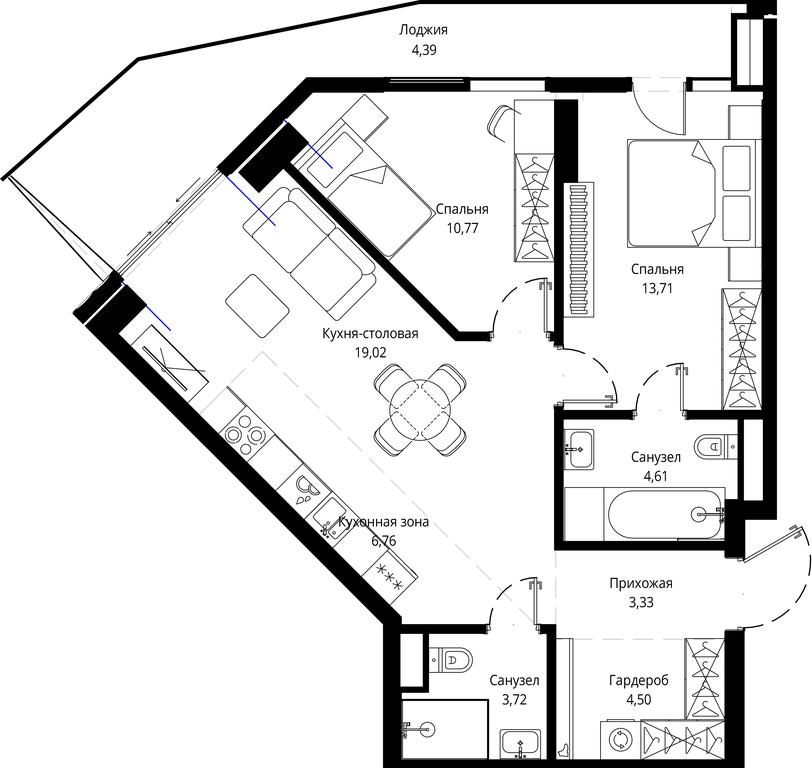 2-BD Apartment Sale, 72.48 sq. m. at Jois, 3rd Silikatny Drive, 10, Moscow, Russia #1 2-BD Apartment Sale, 72.48 sq. m. at Jois, 3rd Silikatny Drive, 10, Moscow, Russia #1