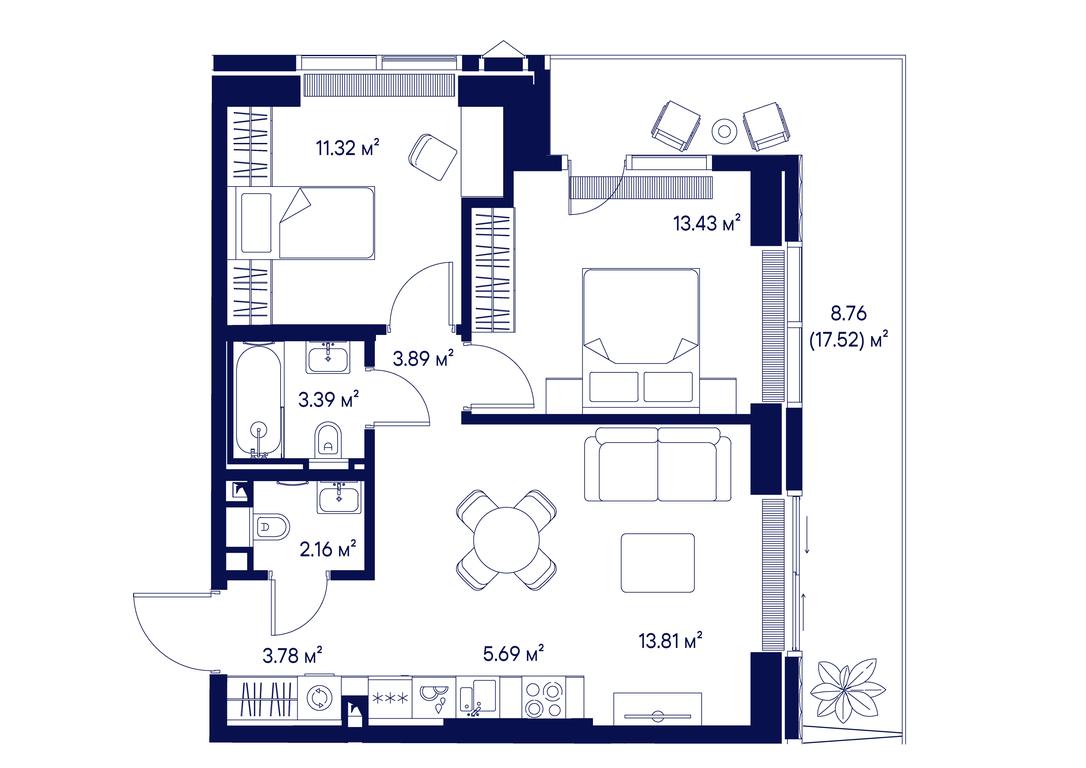 2-BD Apartment Sale, 66.23 sq. m. at Jois, 3rd Silikatny Drive, 10, Moscow, Russia #1 2-BD Apartment Sale, 66.23 sq. m. at Jois, 3rd Silikatny Drive, 10, Moscow, Russia #1