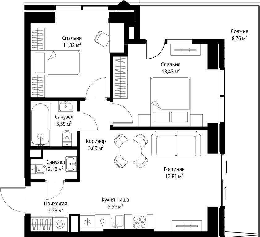 2-BD Apartment Sale, 66.23 sq. m. at Jois, 3rd Silikatny Drive, 10, Moscow, Russia #2 2-BD Apartment Sale, 66.23 sq. m. at Jois, 3rd Silikatny Drive, 10, Moscow, Russia #2