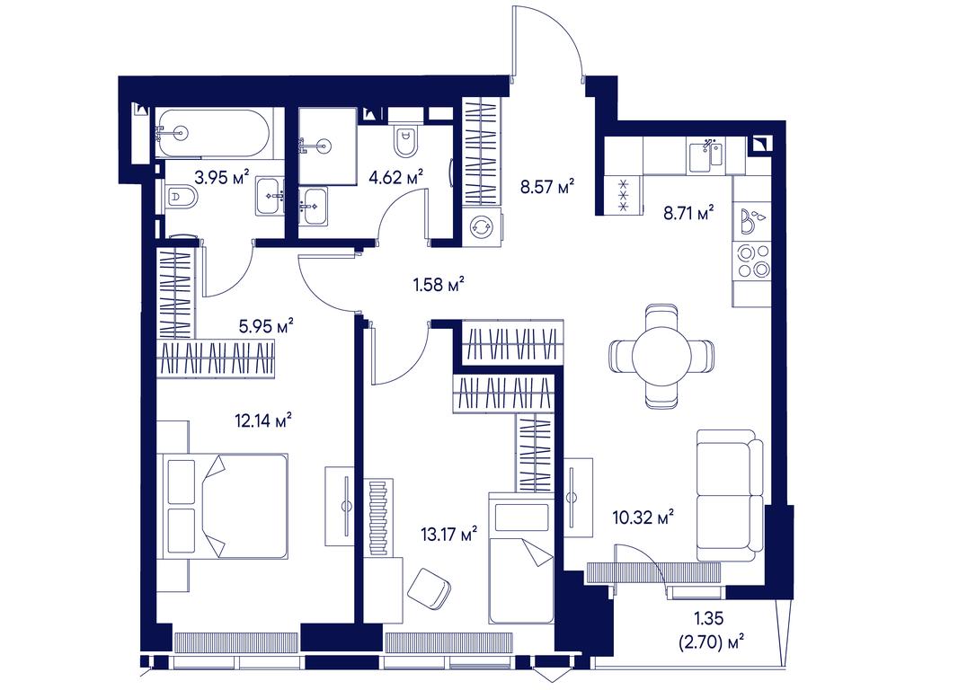 2-BD Apartment Sale, 70.36 sq. m. at Jois, 3rd Silikatny Drive, 10, Moscow, Russia #1 2-BD Apartment Sale, 70.36 sq. m. at Jois, 3rd Silikatny Drive, 10, Moscow, Russia #1