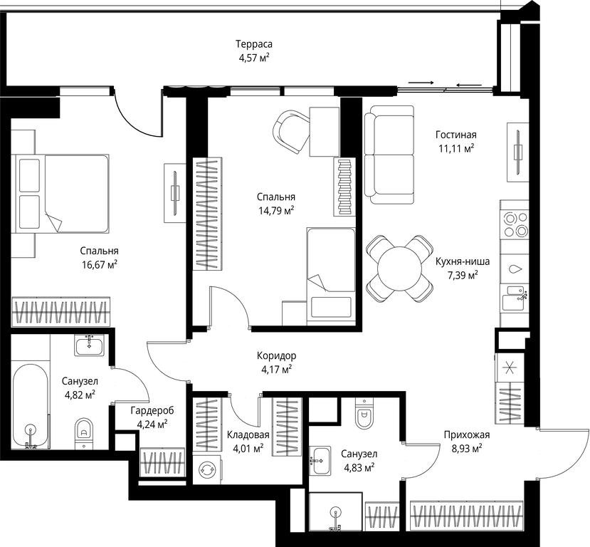 2-BD Apartment Sale, 85.53 sq. m. at Jois, 3rd Silikatny Drive, 10, Moscow, Russia #2