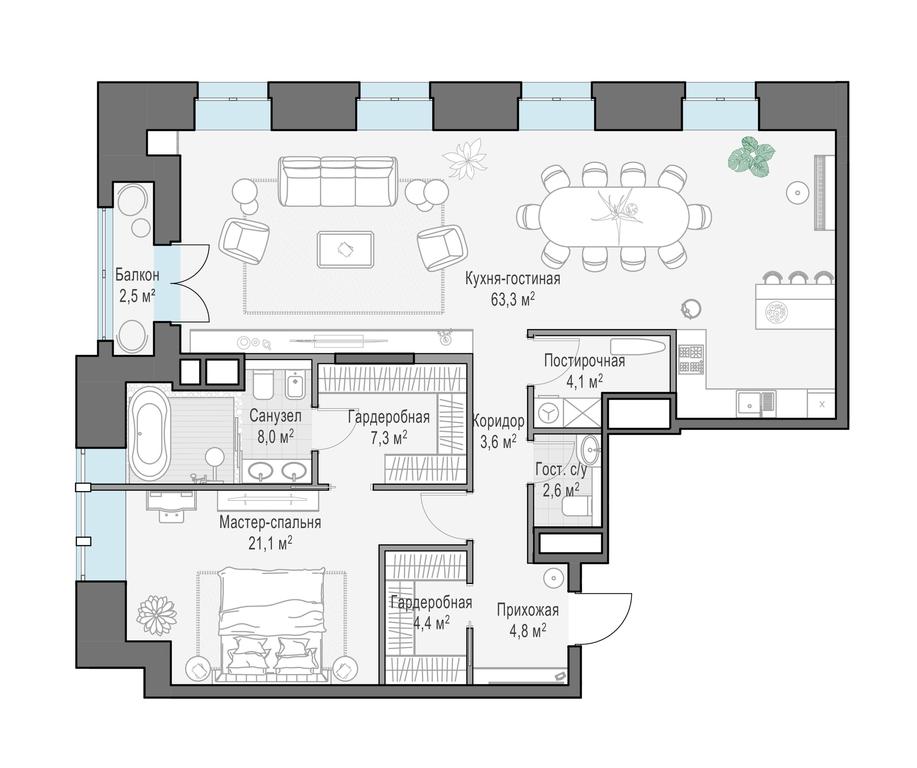 2-BD Apartment Sale, 119.5 sq. m. at Chistye Prudy, Potapovsky Lane, 5с4, Moscow, Russia #1 2-BD Apartment Sale, 119.5 sq. m. at Chistye Prudy, Potapovsky Lane, 5с4, Moscow, Russia #1