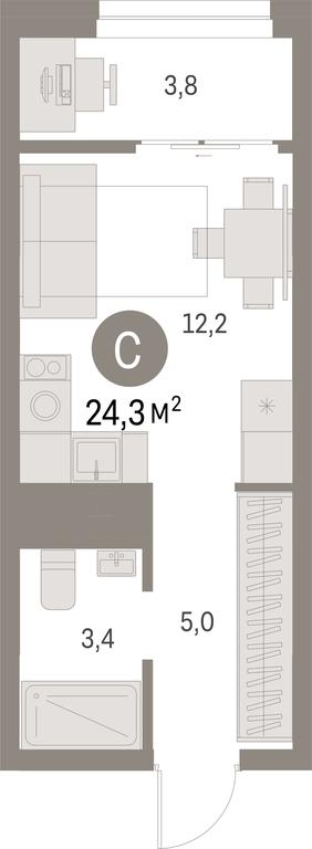 Apartment Sale, 24.3 sq. m. at Pervy kvartal, Kalinovaya ulitsa, derevnya Sapronovo, Leninskiy City District, Moscow Region, Russia #1 Apartment Sale, 24.3 sq. m. at Pervy kvartal, Kalinovaya ulitsa, derevnya Sapronovo, Leninskiy City District, Moscow Region, Russia #1