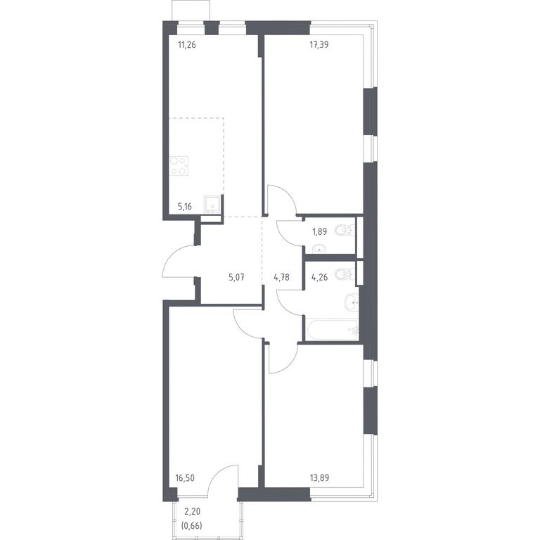 2-BD Apartment Sale, 80.86平方米 at Podolskie Kvartaly, zhiloy kompleks Podolskiye Kvartaly, Ryazanovskoe Settlement, Moscow, Russia #1 2-BD Apartment Sale, 80.86平方米 at Podolskie Kvartaly, zhiloy kompleks Podolskiye Kvartaly, Ryazanovskoe Settlement, Moscow, Russia #1