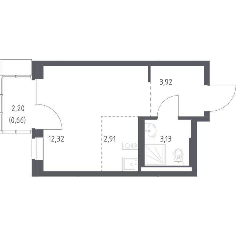 Apartment Sale, 22.94平方米 at Podolskie Kvartaly, zhiloy kompleks Podolskiye Kvartaly, Ryazanovskoe Settlement, Moscow, Russia #1