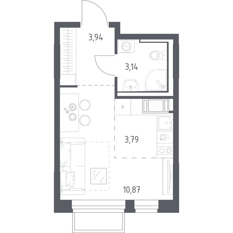 Apartment Sale, 21.74平方米 at Tomilino Park, 1-y kvartal, posyolok Zhilino-1, Lubertsy City District, Moscow Region, Russia #1 Apartment Sale, 21.74平方米 at Tomilino Park, 1-y kvartal, posyolok Zhilino-1, Lubertsy City District, Moscow Region, Russia #1