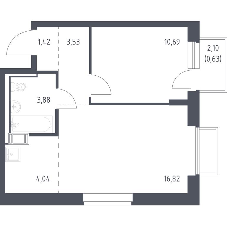 Apartment Sale, 40.9 sq. m. at Tomilino Park, 1-y kvartal, posyolok Zhilino-1, Lubertsy City District, Moscow Region, Russia #1 Apartment Sale, 40.9 sq. m. at Tomilino Park, 1-y kvartal, posyolok Zhilino-1, Lubertsy City District, Moscow Region, Russia #1