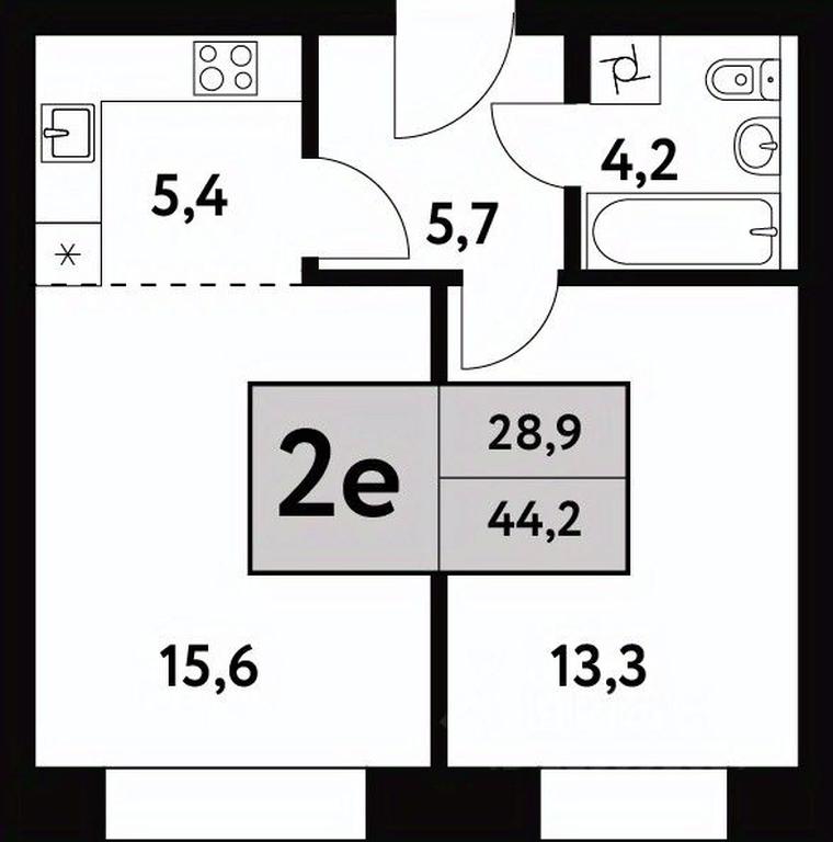 1-BD Apartment Sale, 44.2平方米 at Festival park-2, Festivalnaya Street, Moscow, Russia #1 1-BD Apartment Sale, 44.2平方米 at Festival park-2, Festivalnaya Street, Moscow, Russia #1