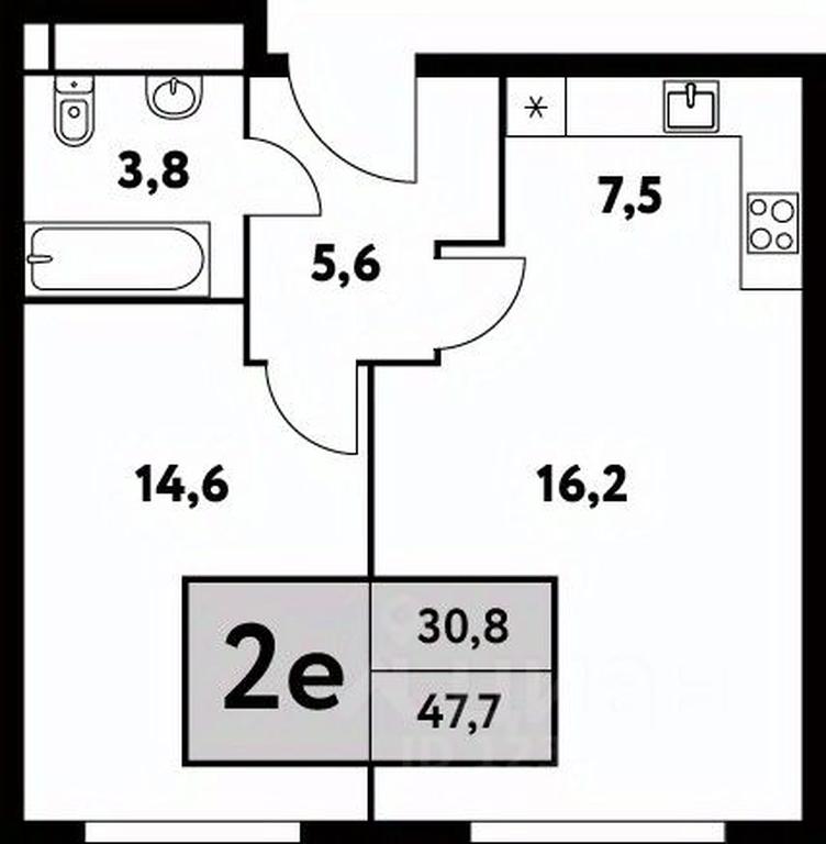 1-BD Apartment Sale, 47.7平方米 at Festival park-2, Festivalnaya Street, Moscow, Russia #1 1-BD Apartment Sale, 47.7平方米 at Festival park-2, Festivalnaya Street, Moscow, Russia #1