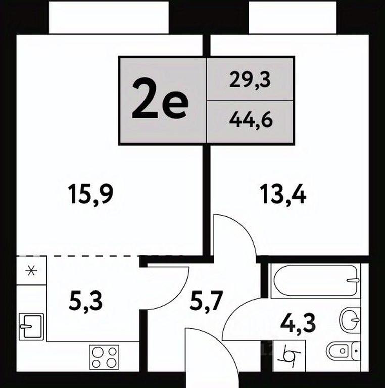 1-BD Apartment Sale, 44.6平方米 at Festival park-2, Festivalnaya Street, Moscow, Russia #1 1-BD Apartment Sale, 44.6平方米 at Festival park-2, Festivalnaya Street, Moscow, Russia #1