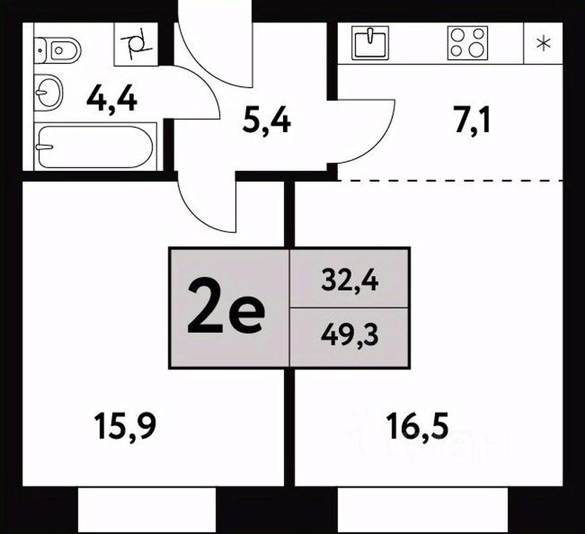1-BD Apartment Sale, 49.3 sq. m. at Festival park-2, Festivalnaya Street, Moscow, Russia #1 1-BD Apartment Sale, 49.3 sq. m. at Festival park-2, Festivalnaya Street, Moscow, Russia #1