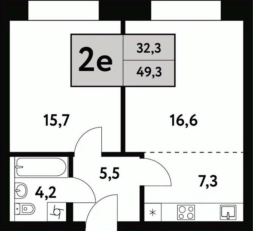 1-BD Apartment Sale, 49.3平方米 at Festival park-2, Festivalnaya Street, Moscow, Russia #1 1-BD Apartment Sale, 49.3平方米 at Festival park-2, Festivalnaya Street, Moscow, Russia #1