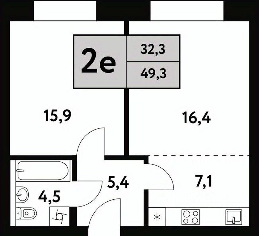 1-BD Apartment Sale, 49.3平方米 at Festival park-2, Festivalnaya Street, Moscow, Russia #1 1-BD Apartment Sale, 49.3平方米 at Festival park-2, Festivalnaya Street, Moscow, Russia #1