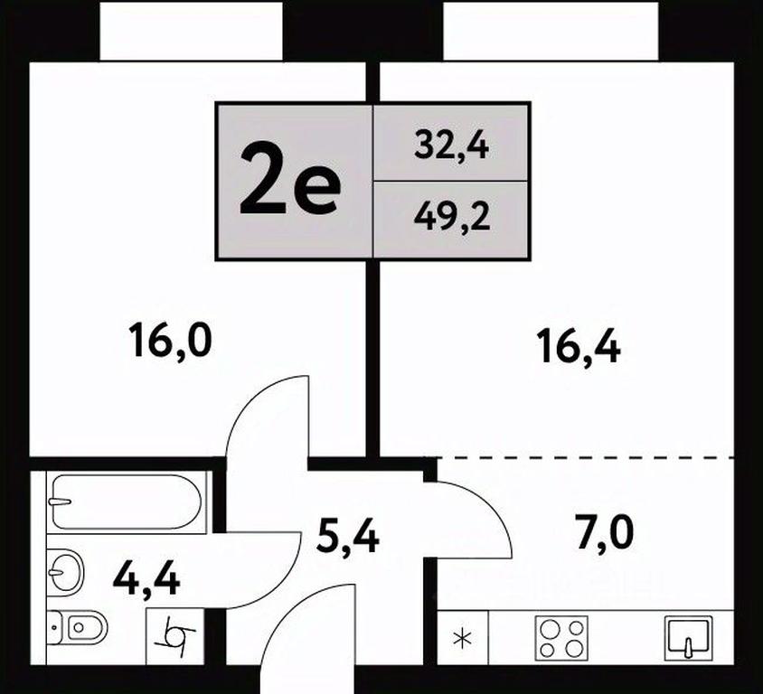 1-BD Apartment Sale, 49.2平方米 at Festival park-2, Festivalnaya Street, Moscow, Russia #1 1-BD Apartment Sale, 49.2平方米 at Festival park-2, Festivalnaya Street, Moscow, Russia #1
