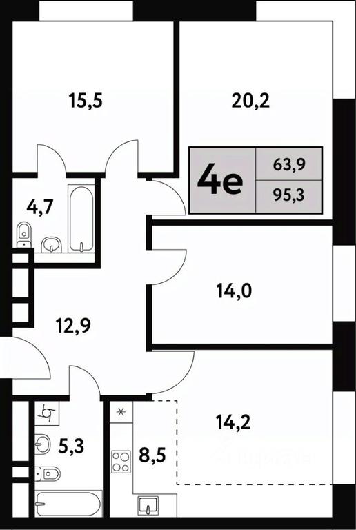 3-BD Apartment Sale, 95.3 sq. m. at Festival park-2, Festivalnaya Street, Moscow, Russia #1 3-BD Apartment Sale, 95.3 sq. m. at Festival park-2, Festivalnaya Street, Moscow, Russia #1