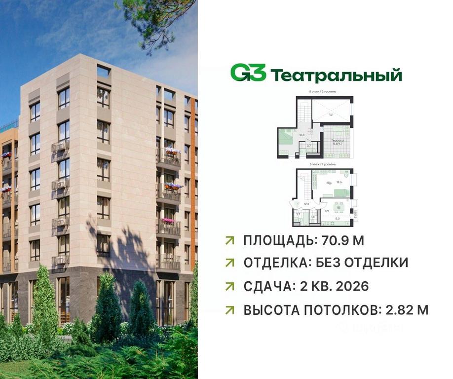 1-BD Apartment Sale, 70.9平方米 at G3 Teatralny, Teatralnaya ulitsa, rabochiy posyolok Ilyinskiy, Ramenskiy Urban District, Moscow Region, Russia #1 1-BD Apartment Sale, 70.9平方米 at G3 Teatralny, Teatralnaya ulitsa, rabochiy posyolok Ilyinskiy, Ramenskiy Urban District, Moscow Region, Russia #1