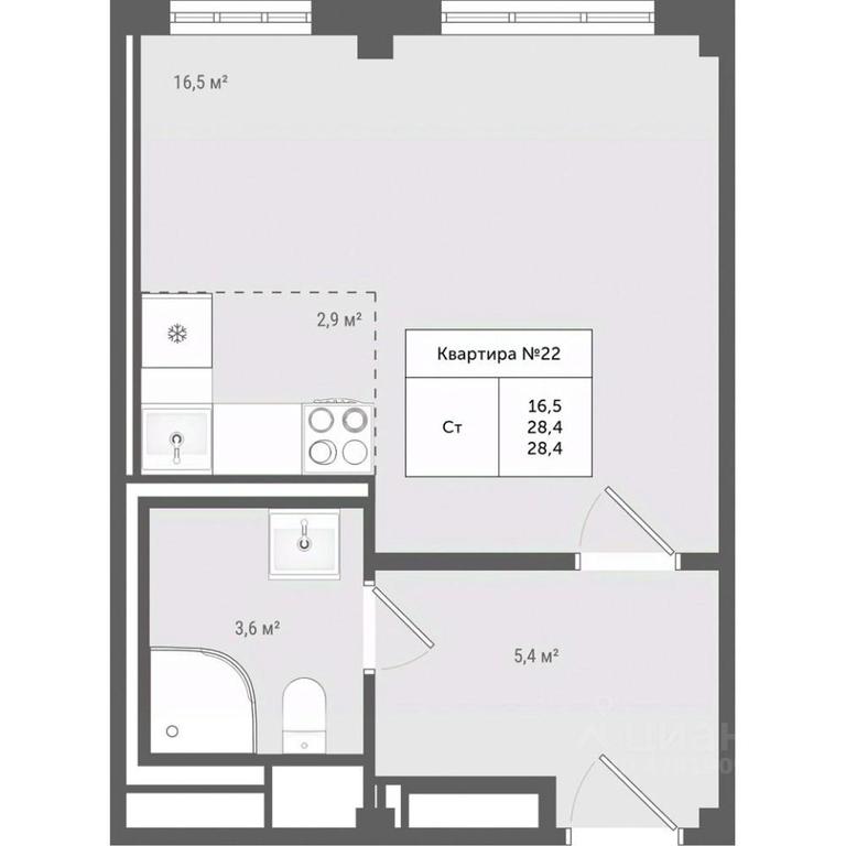 Apartment Sale, 28.4 sq. m. at Iakovlevo, ZhK Yakovlevo, kvartal № 145, Troitsk District, Moscow, Russia #1