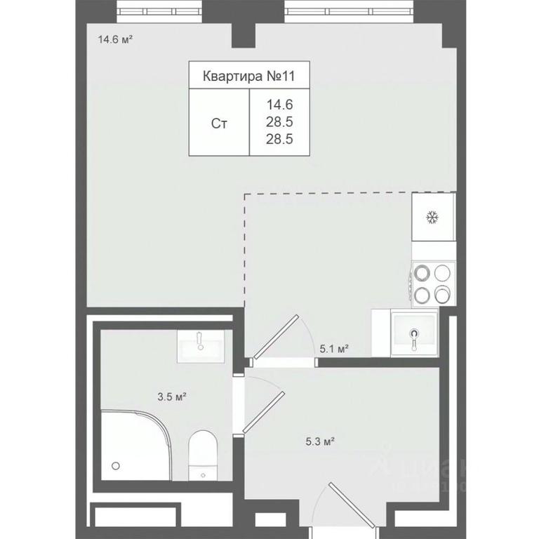 Apartment Sale, 28.5 sq. m. at Iakovlevo, ZhK Yakovlevo, kvartal № 145, Troitsk District, Moscow, Russia #1