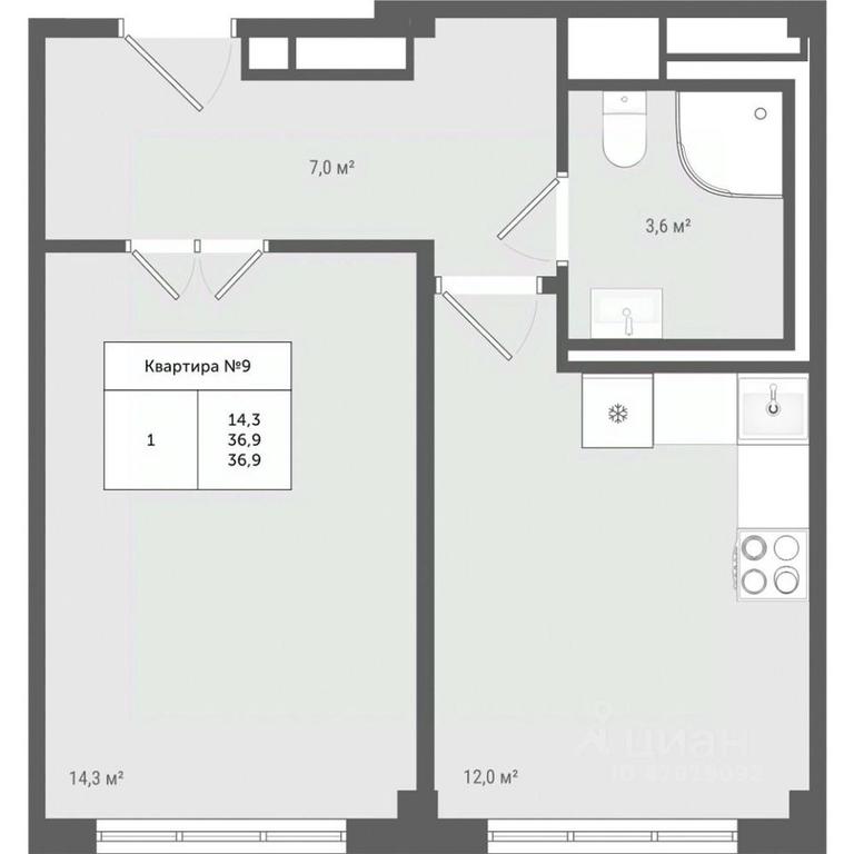 Apartment Sale, 36.9平方米 at Iakovlevo, ZhK Yakovlevo, kvartal № 145, Troitsk District, Moscow, Russia #1 Apartment Sale, 36.9平方米 at Iakovlevo, ZhK Yakovlevo, kvartal № 145, Troitsk District, Moscow, Russia #1