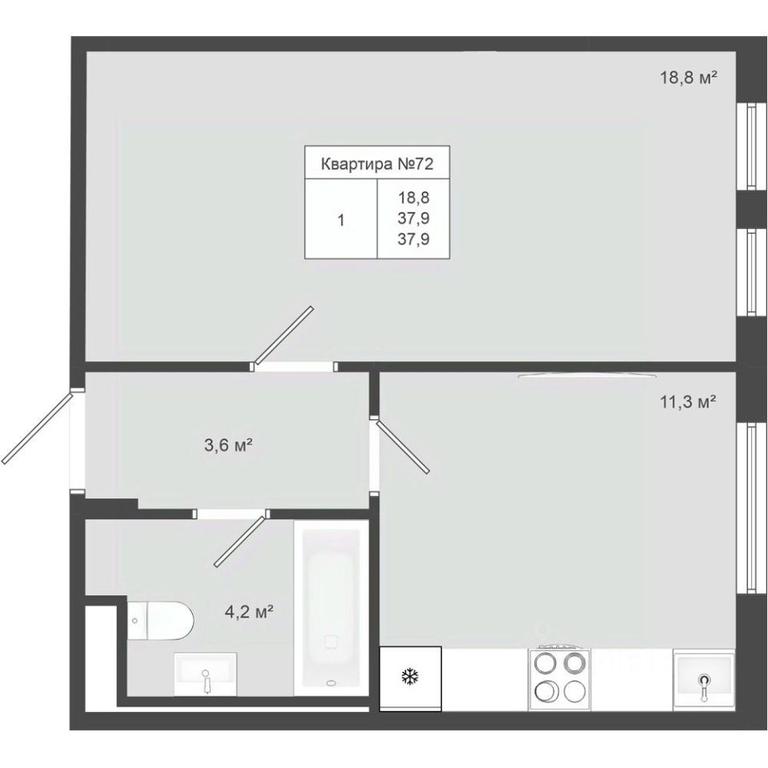 Apartment Sale, 37.9平方米 at Iakovlevo, ZhK Yakovlevo, kvartal № 145, Troitsk District, Moscow, Russia #1 Apartment Sale, 37.9平方米 at Iakovlevo, ZhK Yakovlevo, kvartal № 145, Troitsk District, Moscow, Russia #1