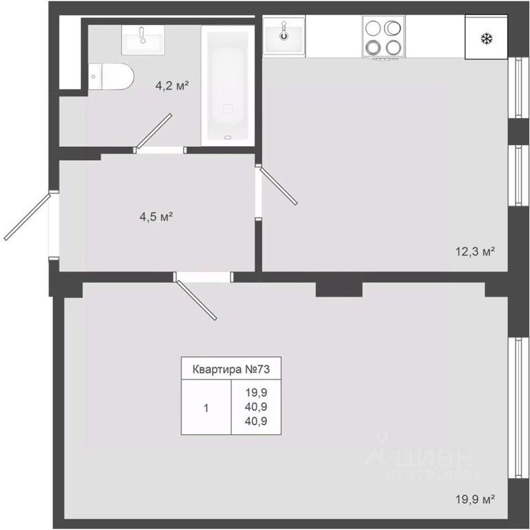 Apartment Sale, 40.9 sq. m. at Iakovlevo, ZhK Yakovlevo, kvartal № 145, Troitsk District, Moscow, Russia #1 Apartment Sale, 40.9 sq. m. at Iakovlevo, ZhK Yakovlevo, kvartal № 145, Troitsk District, Moscow, Russia #1