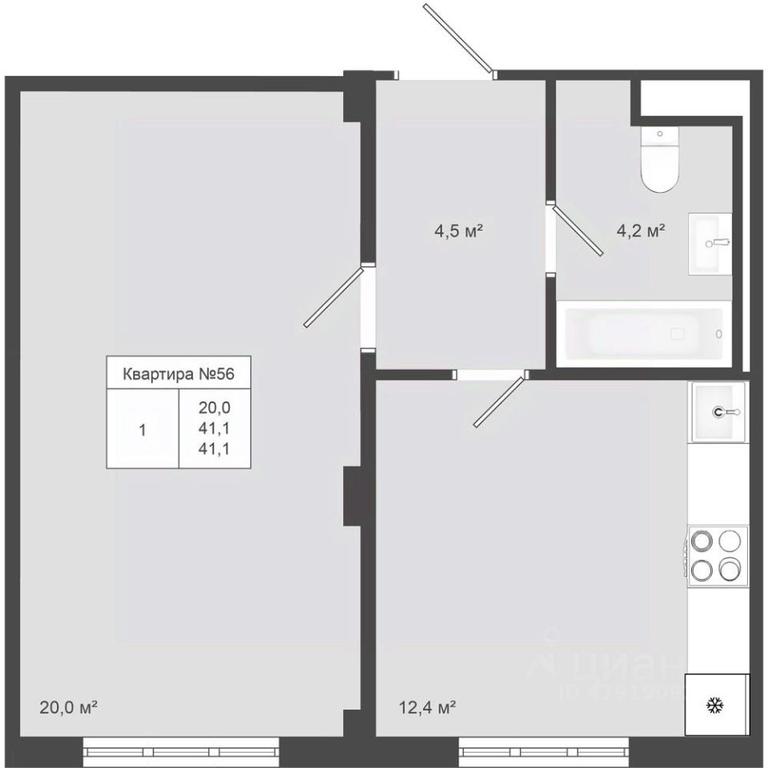 Apartment Sale, 41.1 sq. m. at Iakovlevo, ZhK Yakovlevo, kvartal № 145, Troitsk District, Moscow, Russia #1 Apartment Sale, 41.1 sq. m. at Iakovlevo, ZhK Yakovlevo, kvartal № 145, Troitsk District, Moscow, Russia #1