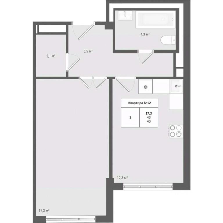 Apartment Sale, 43平方米 at Iakovlevo, ZhK Yakovlevo, kvartal № 145, Troitsk District, Moscow, Russia #1 Apartment Sale, 43平方米 at Iakovlevo, ZhK Yakovlevo, kvartal № 145, Troitsk District, Moscow, Russia #1
