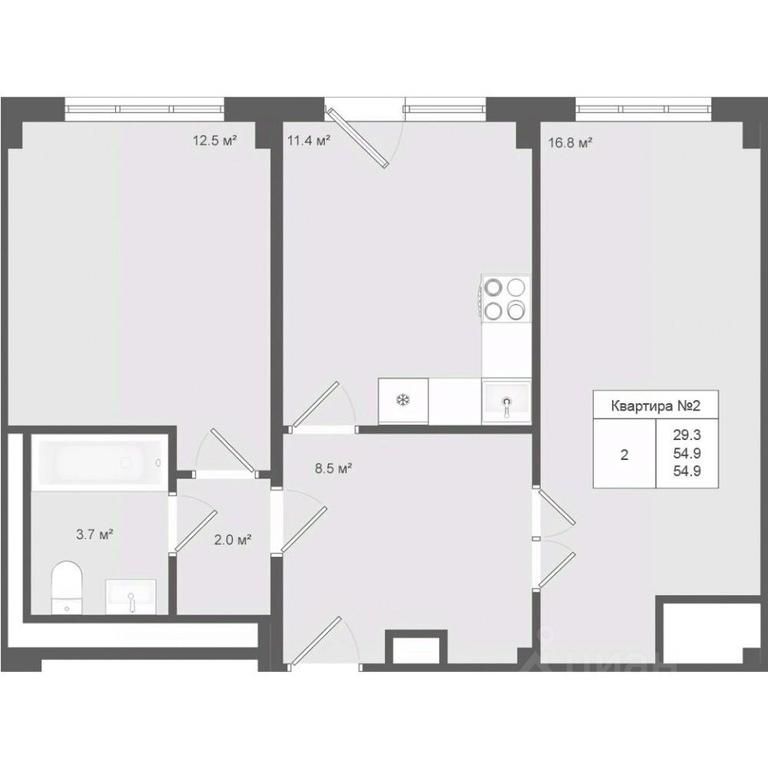 1-BD Apartment Sale, 54.9 sq. m. at Iakovlevo, ZhK Yakovlevo, kvartal № 145, Troitsk District, Moscow, Russia #1 1-BD Apartment Sale, 54.9 sq. m. at Iakovlevo, ZhK Yakovlevo, kvartal № 145, Troitsk District, Moscow, Russia #1