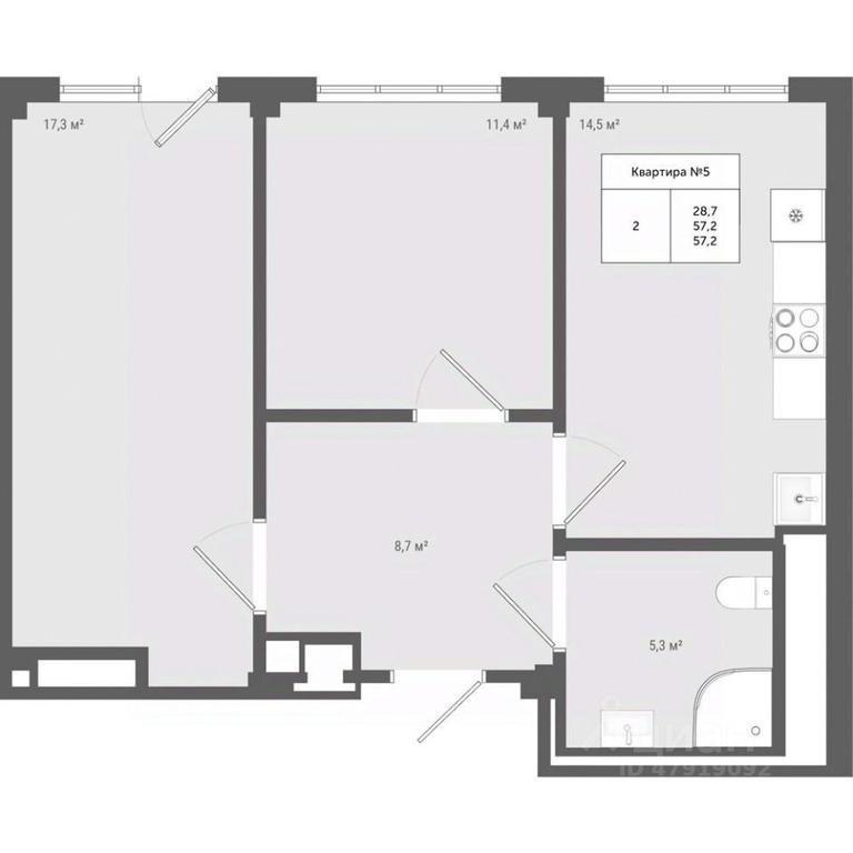 1-BD Apartment Sale, 57.2 sq. m. at Iakovlevo, ZhK Yakovlevo, kvartal № 145, Troitsk District, Moscow, Russia #1 1-BD Apartment Sale, 57.2 sq. m. at Iakovlevo, ZhK Yakovlevo, kvartal № 145, Troitsk District, Moscow, Russia #1