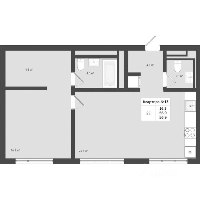 1-BD Apartment Sale, 56.9平方米 at Iakovlevo, ZhK Yakovlevo, kvartal № 145, Troitsk District, Moscow, Russia #1 1-BD Apartment Sale, 56.9平方米 at Iakovlevo, ZhK Yakovlevo, kvartal № 145, Troitsk District, Moscow, Russia #1