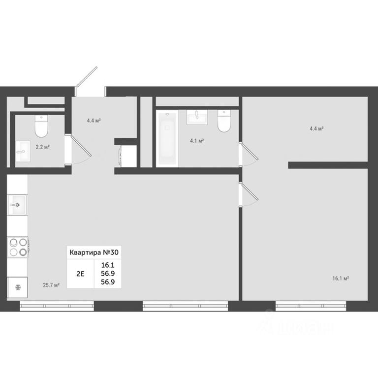 1-BD Apartment Sale, 56.9平方米 at Iakovlevo, ZhK Yakovlevo, kvartal № 145, Troitsk District, Moscow, Russia #1 1-BD Apartment Sale, 56.9平方米 at Iakovlevo, ZhK Yakovlevo, kvartal № 145, Troitsk District, Moscow, Russia #1