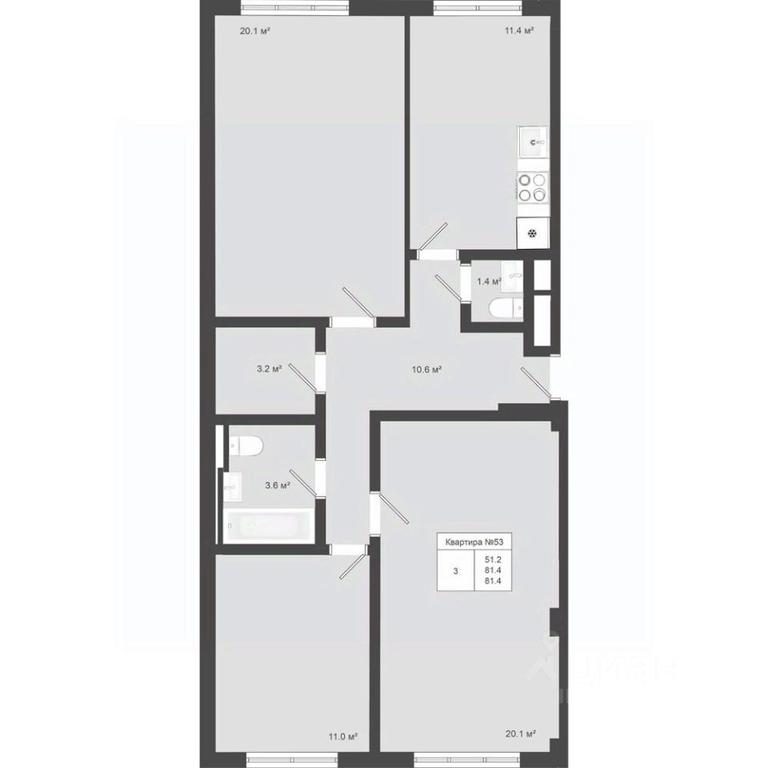 2-BD Apartment Sale, 81.4平方米 at Iakovlevo, ZhK Yakovlevo, kvartal № 145, Troitsk District, Moscow, Russia #1