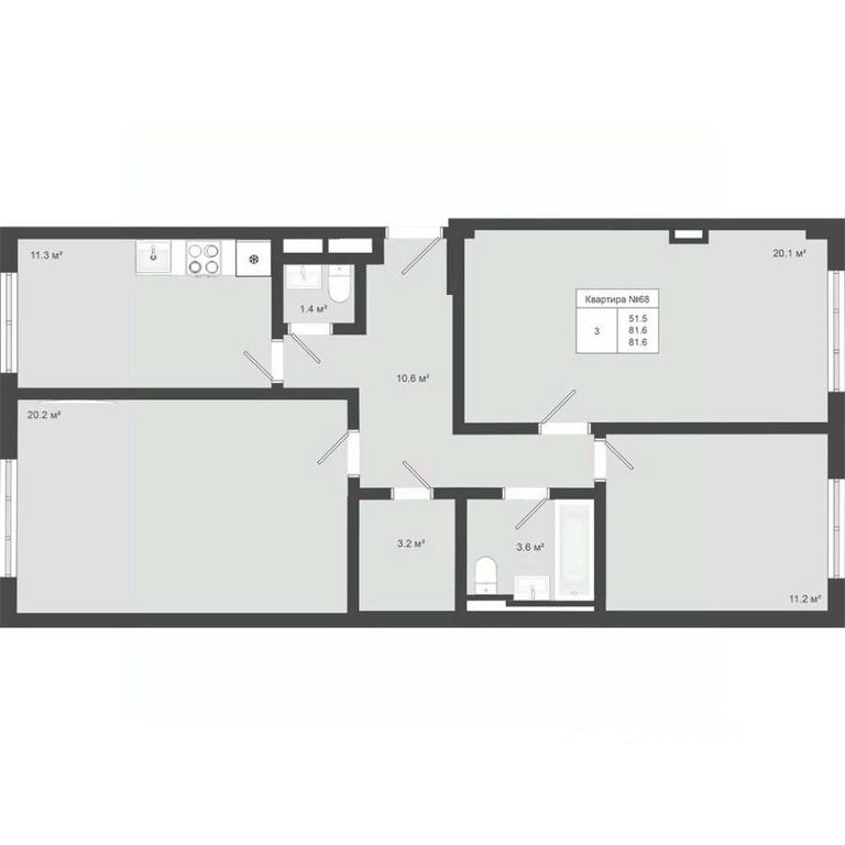 2-BD Apartment Sale, 81.6平方米 at Iakovlevo, ZhK Yakovlevo, kvartal № 145, Troitsk District, Moscow, Russia #1