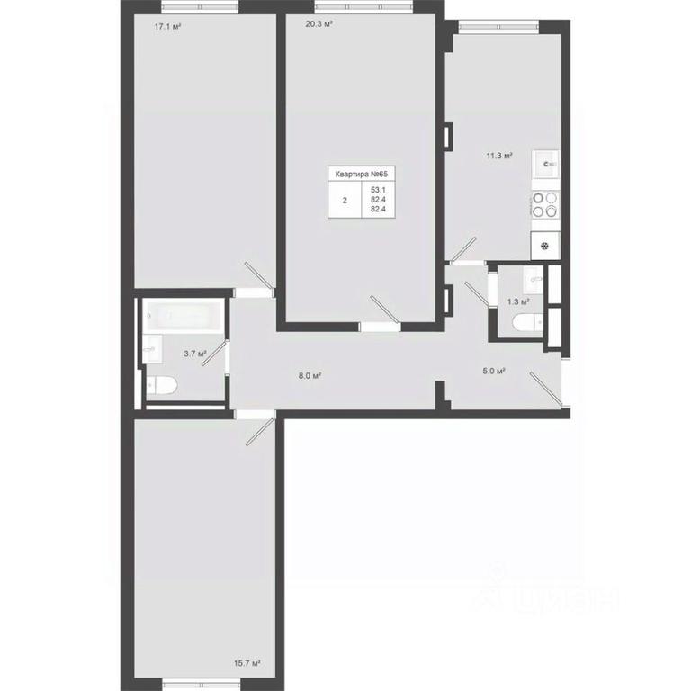 2-BD Apartment Sale, 82.4平方米 at Iakovlevo, ZhK Yakovlevo, kvartal № 145, Troitsk District, Moscow, Russia #1 2-BD Apartment Sale, 82.4平方米 at Iakovlevo, ZhK Yakovlevo, kvartal № 145, Troitsk District, Moscow, Russia #1